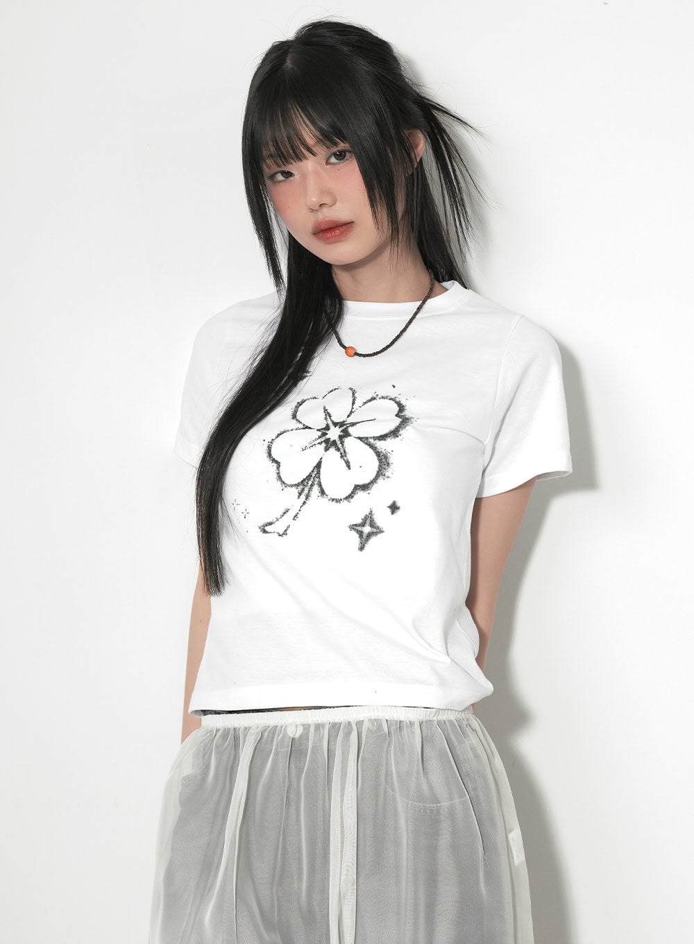 Clover Graphic Crop Top CF518