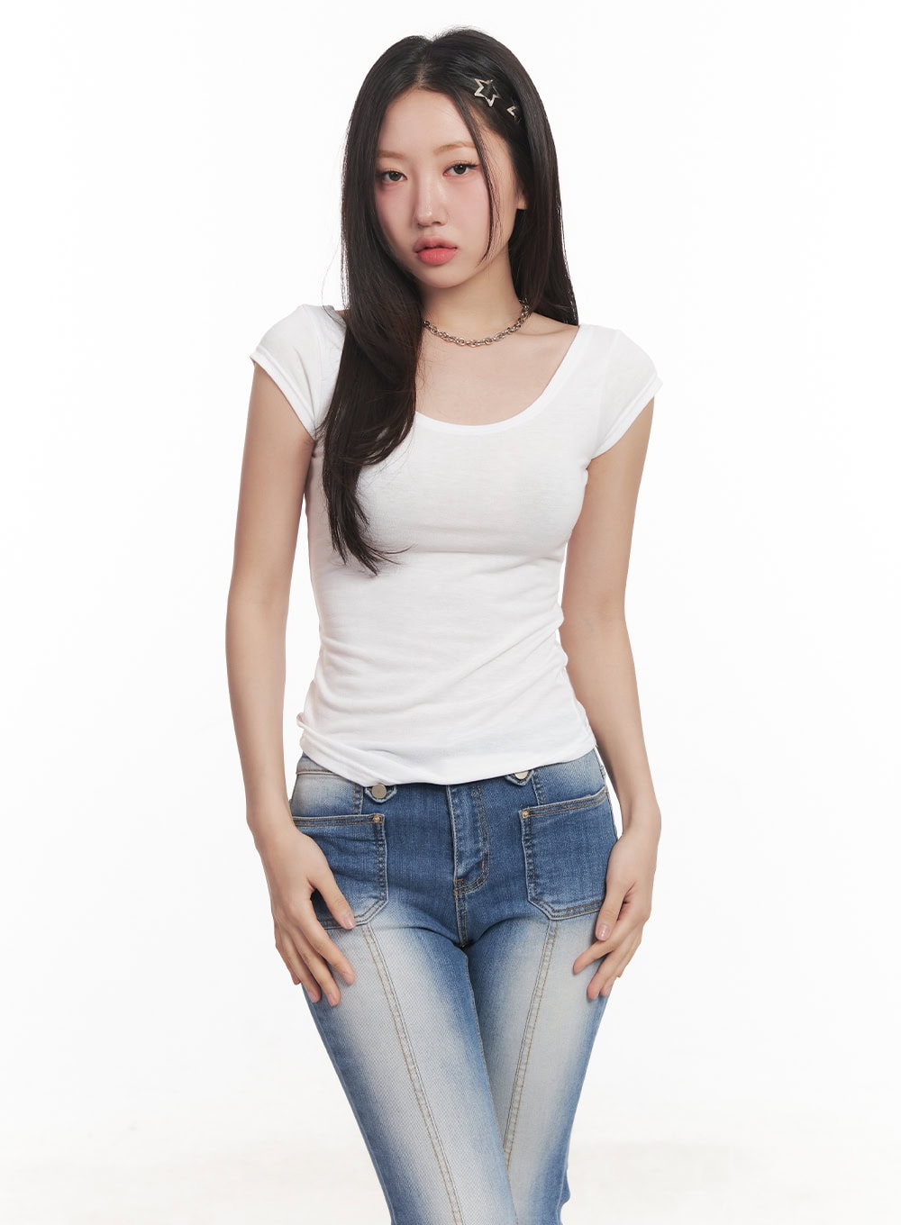 Essential Slim U-Neck Crop Top CA530