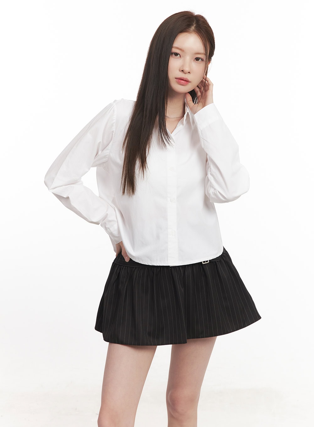 Essential Crop Collared Shirt CA501