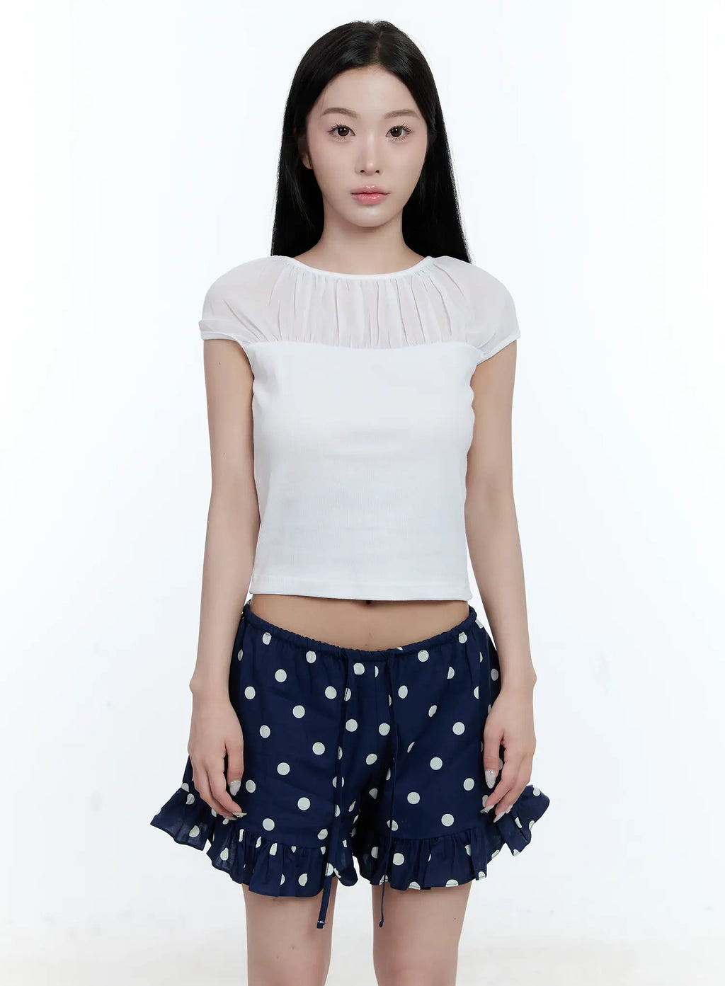 Sheer Cap-Sleeve Top CG501