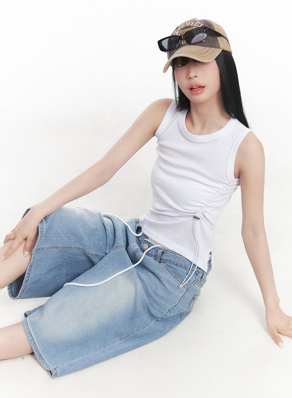 Shirred Crop Tank Top CY527