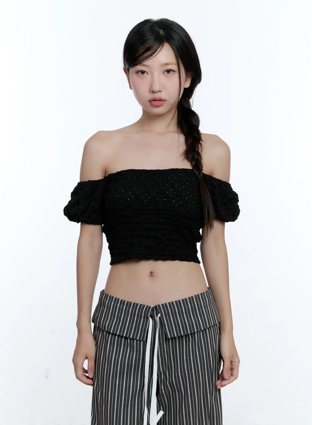 Puff-Sleeve Off-Shoulder Top CU526