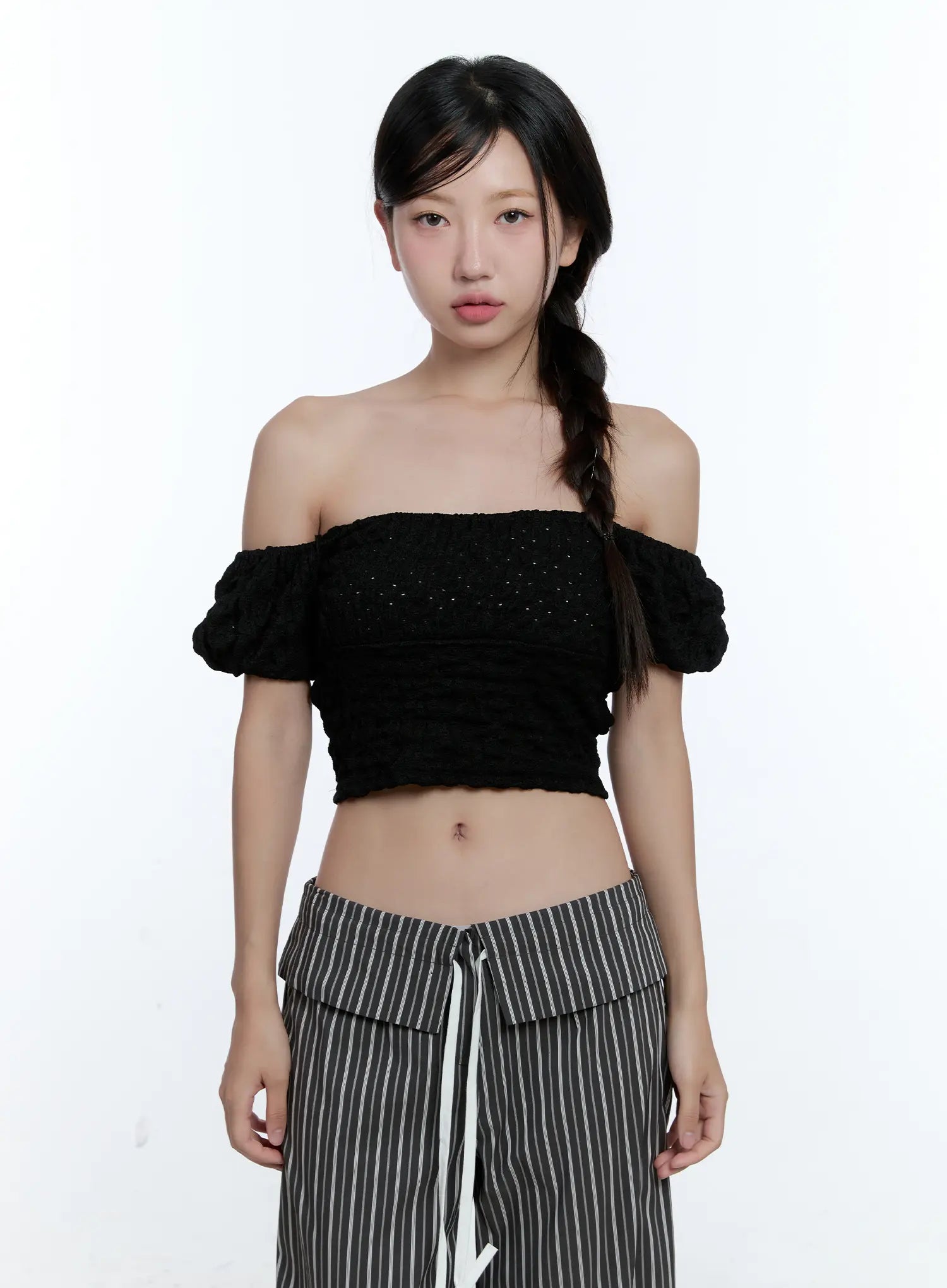 Puff-Sleeve Off-Shoulder Top CU526