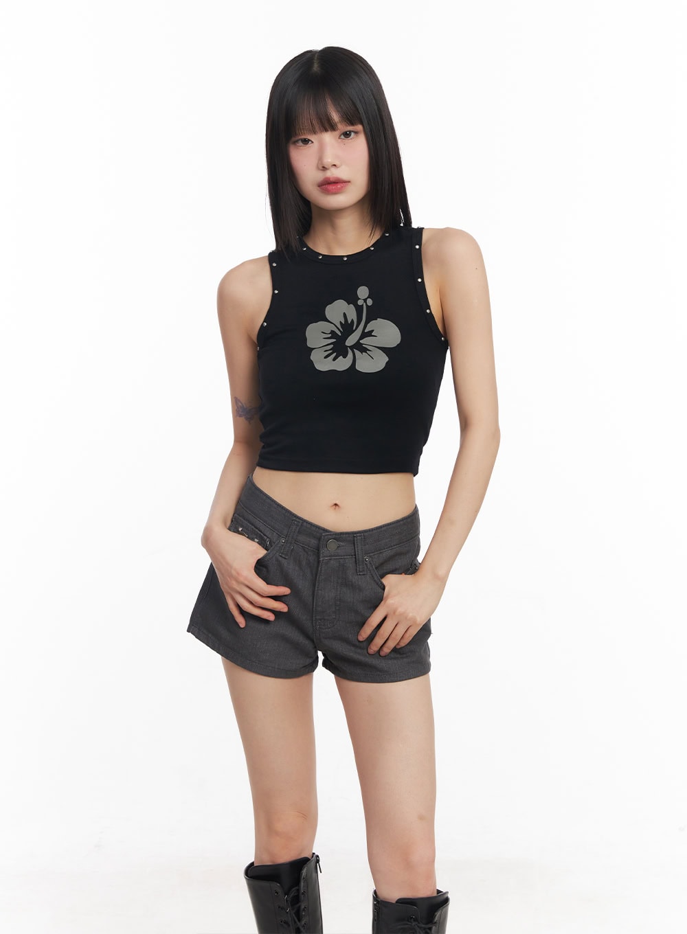 Flower Graphic Slim-Fit Tank CY512