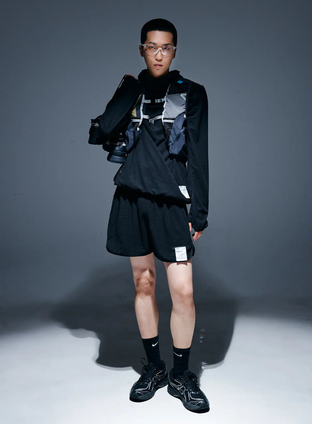 Men's Textured Label Detail Shorts US502