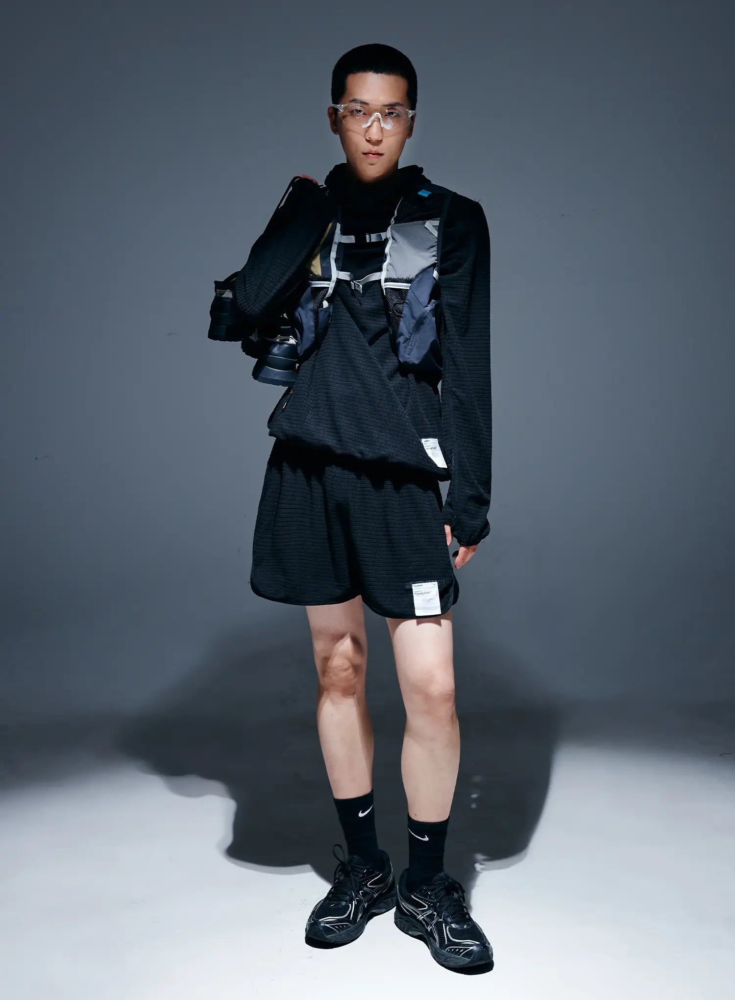 Men's Textured Label Detail Shorts US502