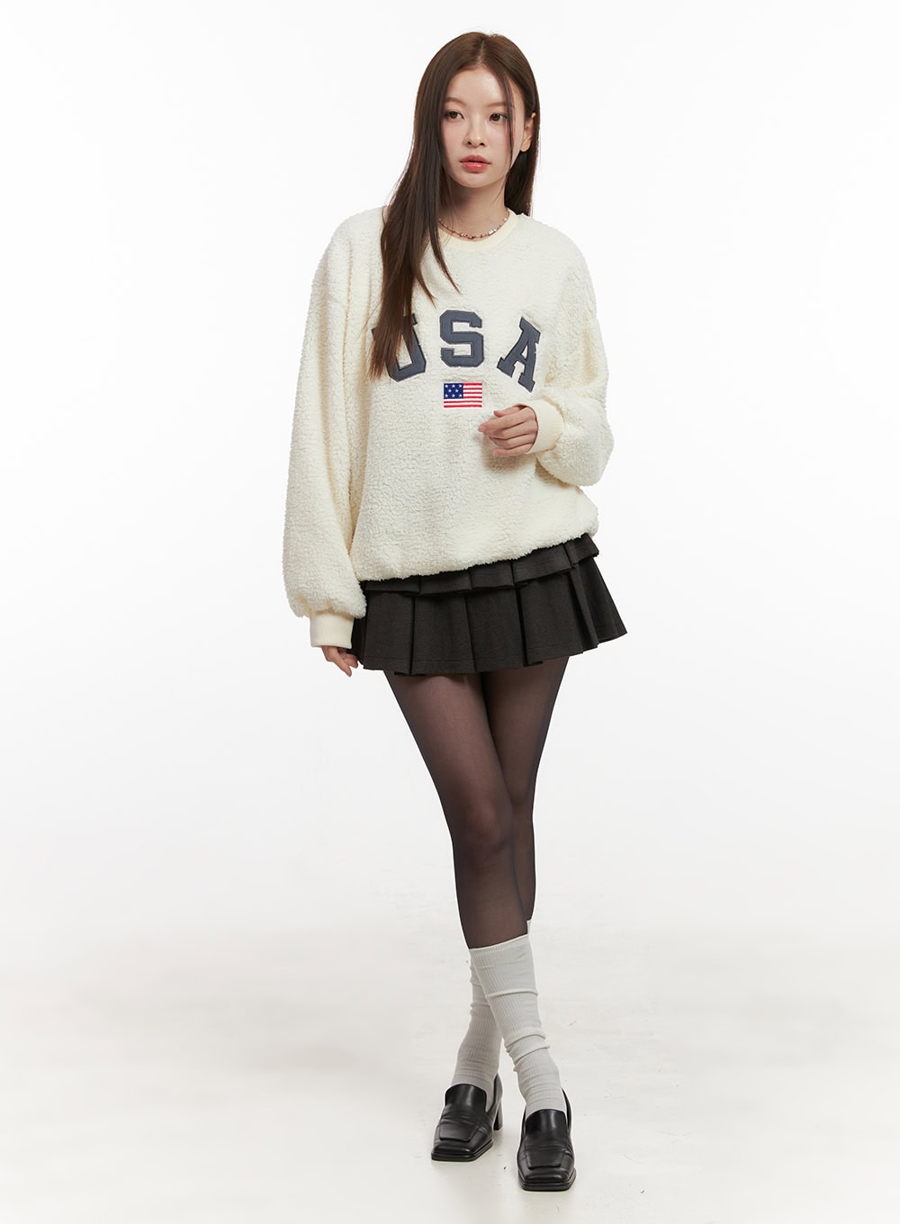 Polyester Embroidered Loose Fit Hoodie OD417