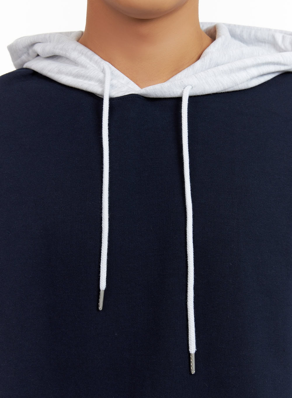 Men's Contrasting Hoodie (Dark Blue) IU412
