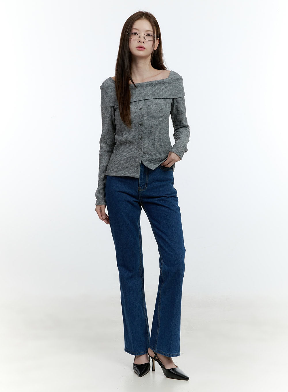 Cozy Buttoned Ribbed Sweater CF504