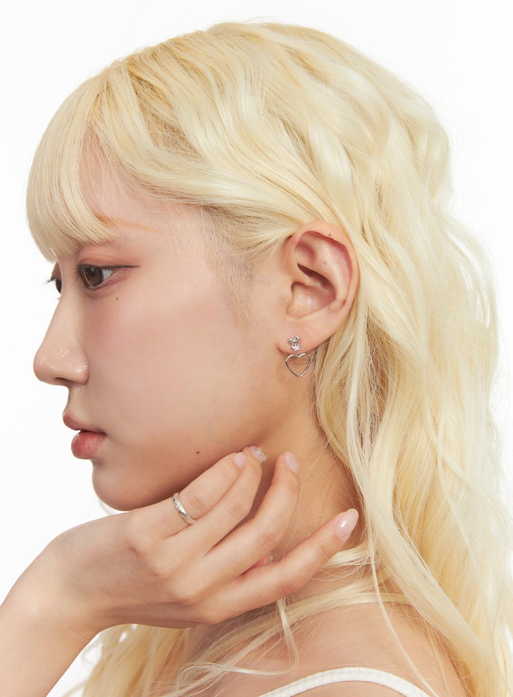 Adorable Heart Ribbon Earrings IF527