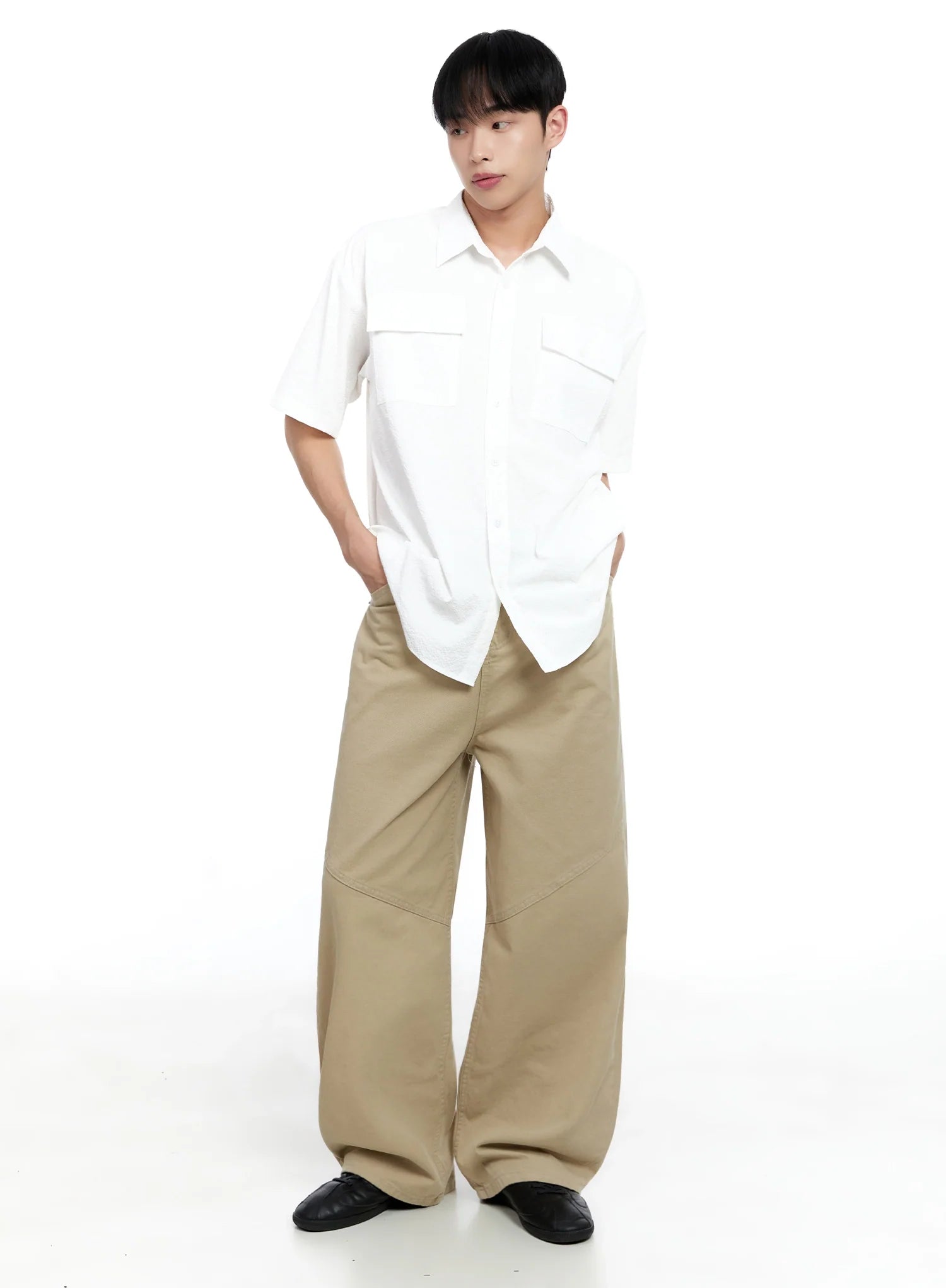 Men's Wide-Leg Cotton Pants IG520
