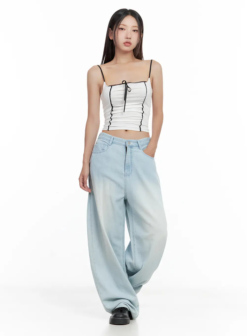 Yihyun Light-Blue Baggy Summer Denim Jeans CL508