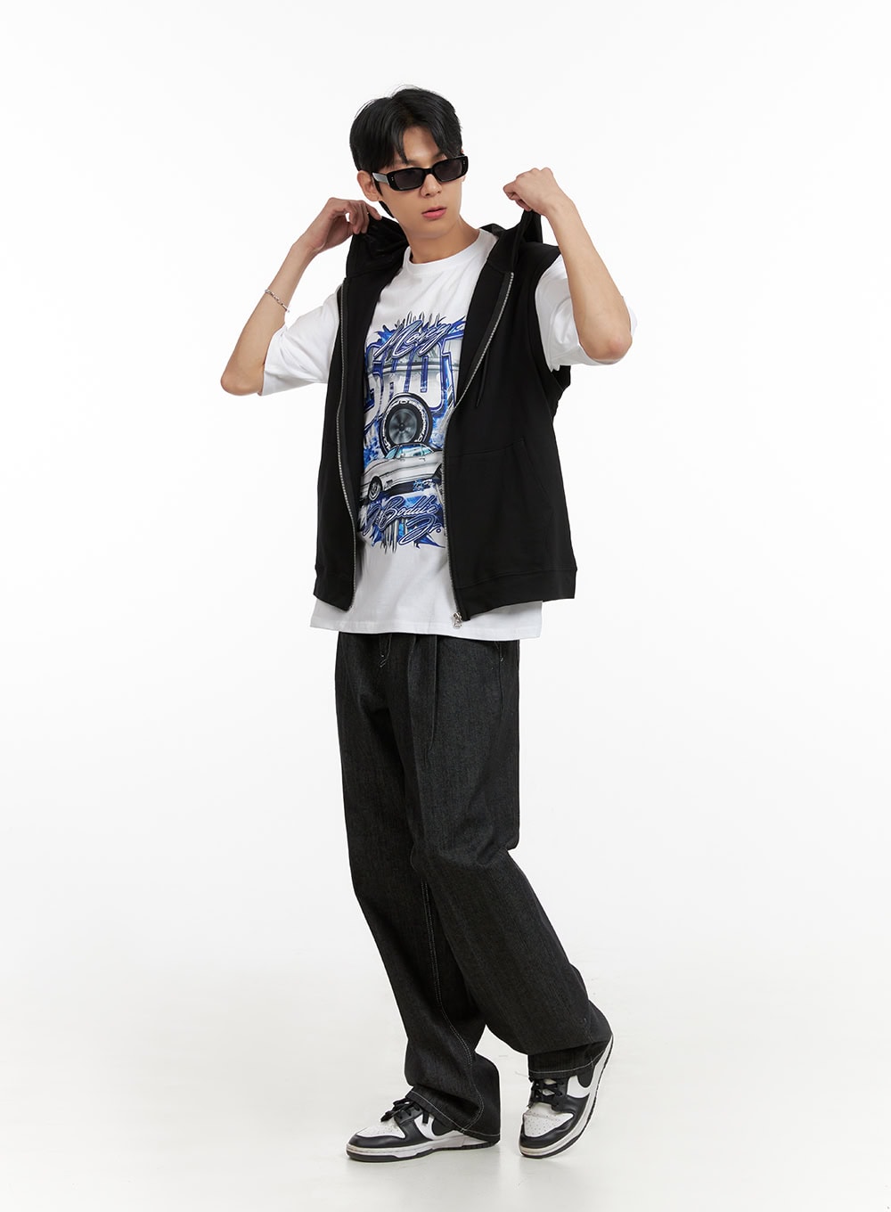 Men's Hooded Zip-Up Vest IL404