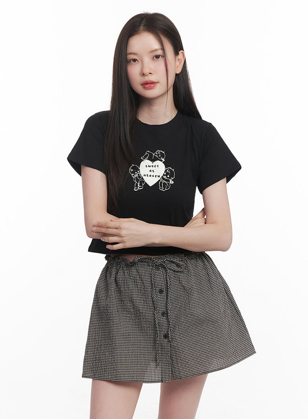 Angel Graphic Crop Top IY513