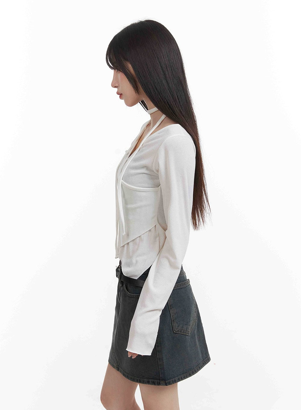 V-Neck Cross Wrap Long Sleeve CY407