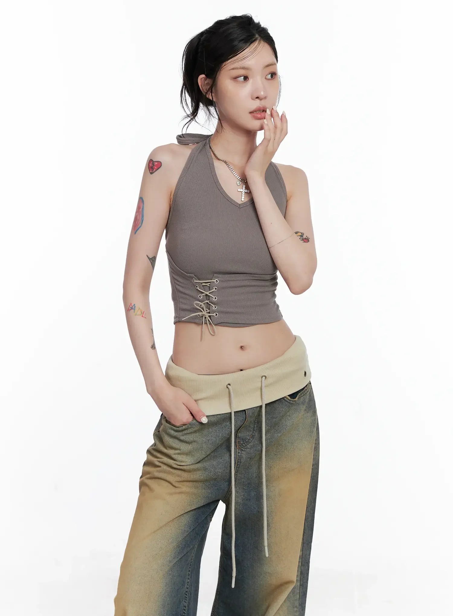 Corset Lace-Up Halter Top CS512