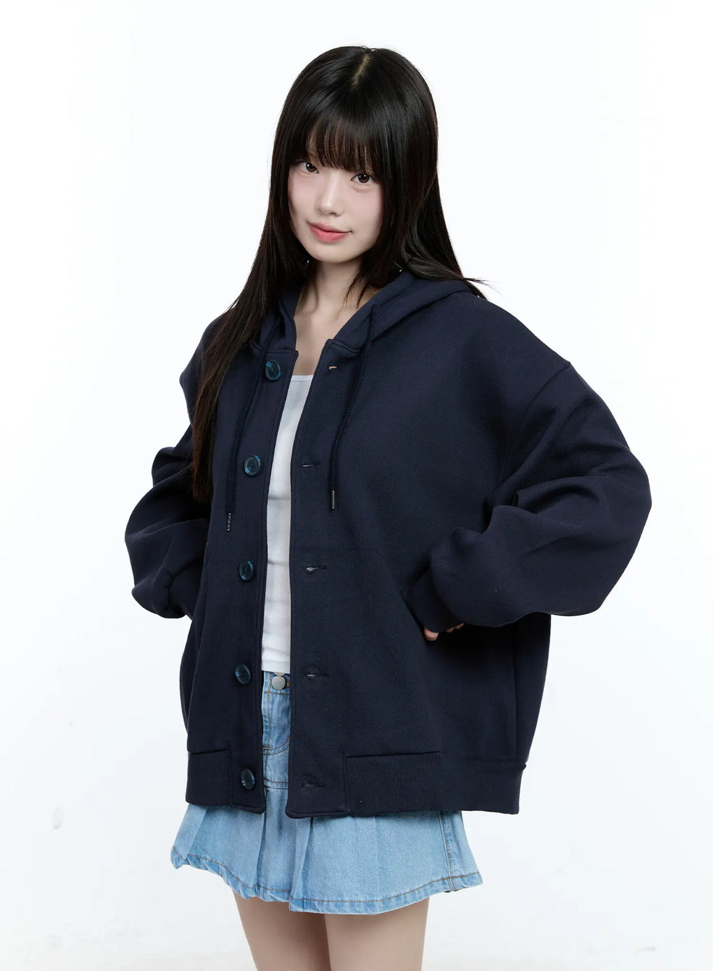 Oversized Buttoned Hoodie CG511