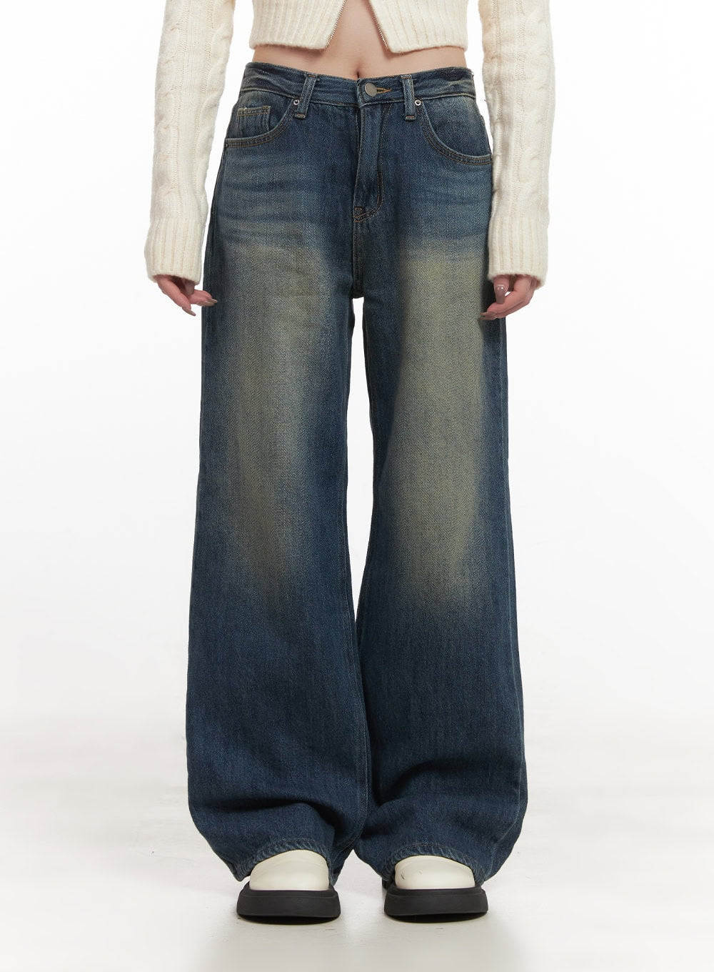 Audrey Washed Wide-Leg Jeans CJ516