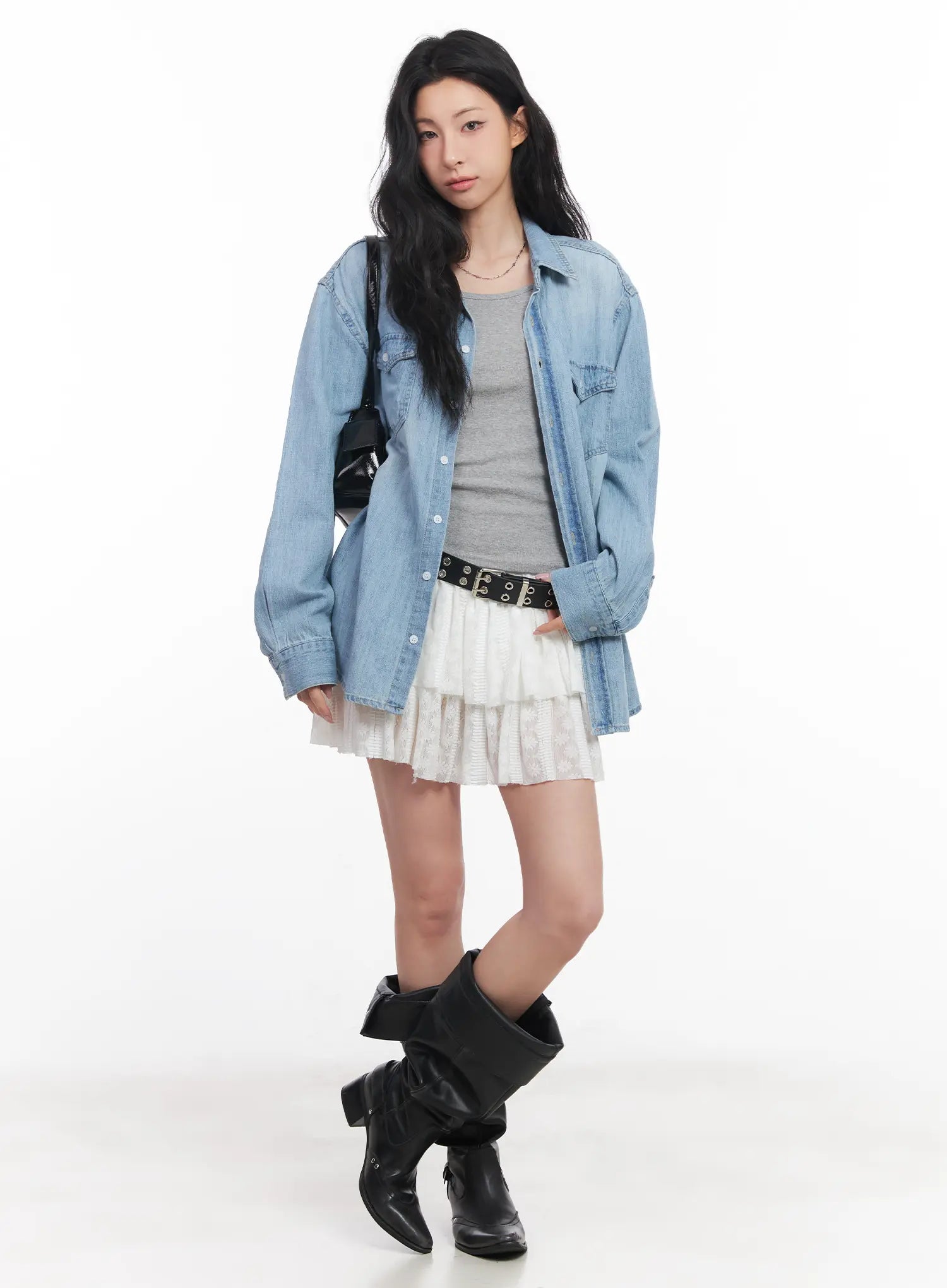 Loose-Fit Denim Collared Shirt CU510