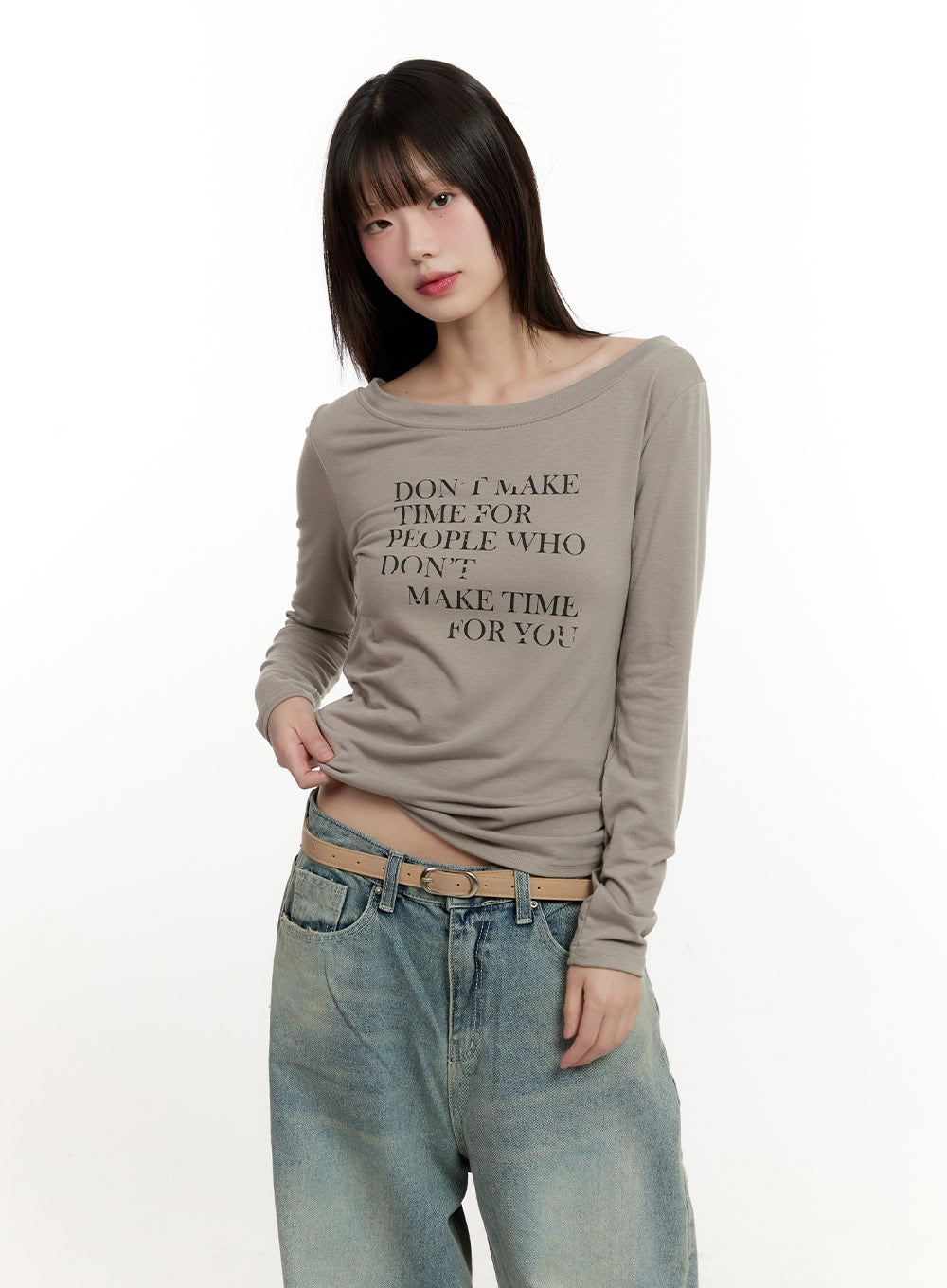 Casual Graphic Long-Sleeve Top CM513