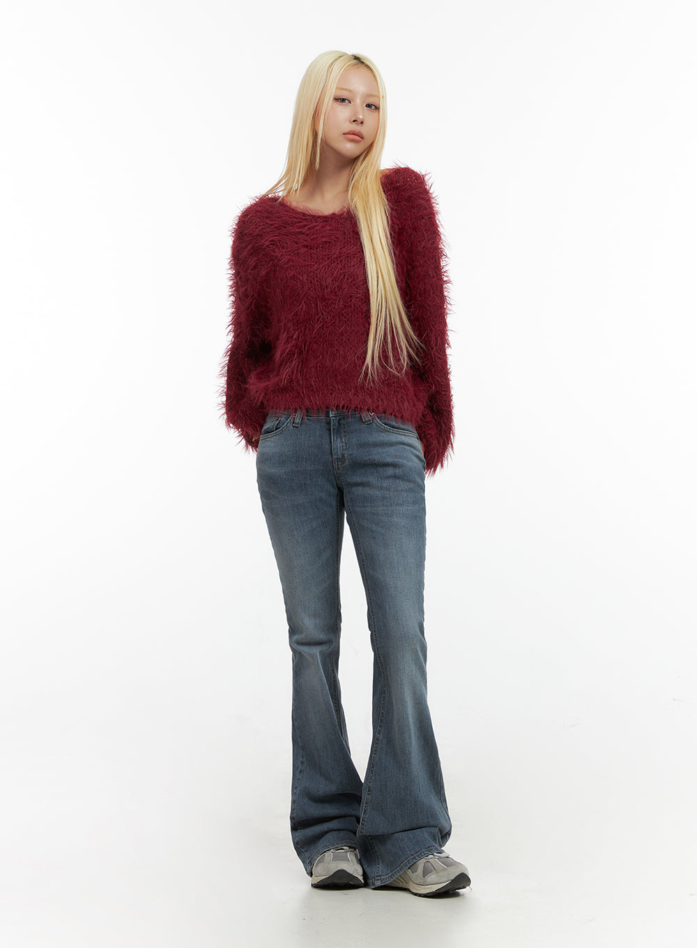 Liv Washed Denim Low Waist Bootcut Jeans CO414