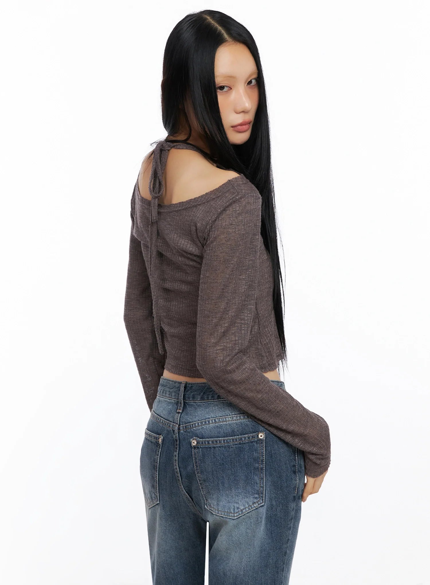 Ribbed Halterneck Top CO516