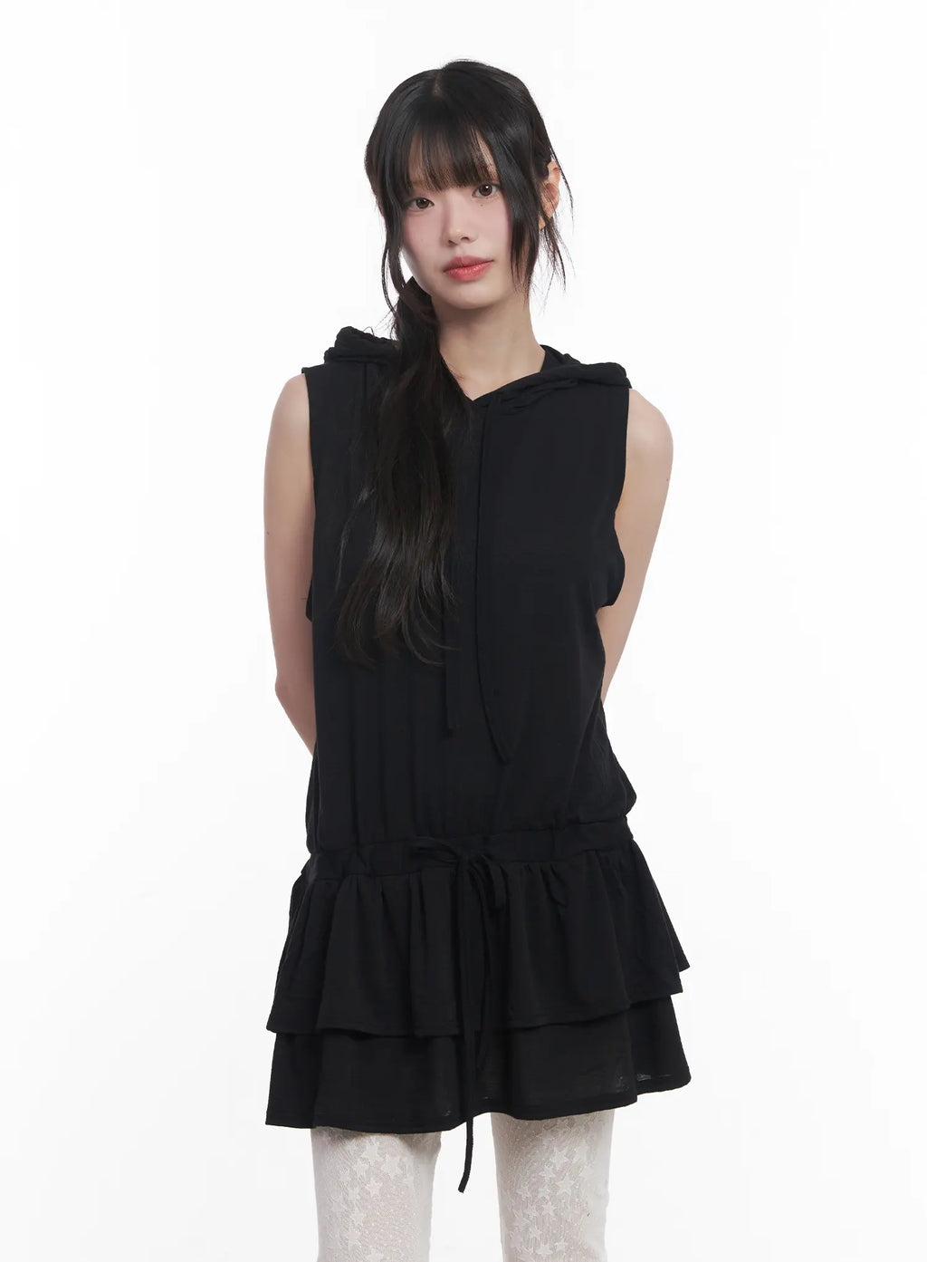 Sleeveless Hooded Mini Dress CU519