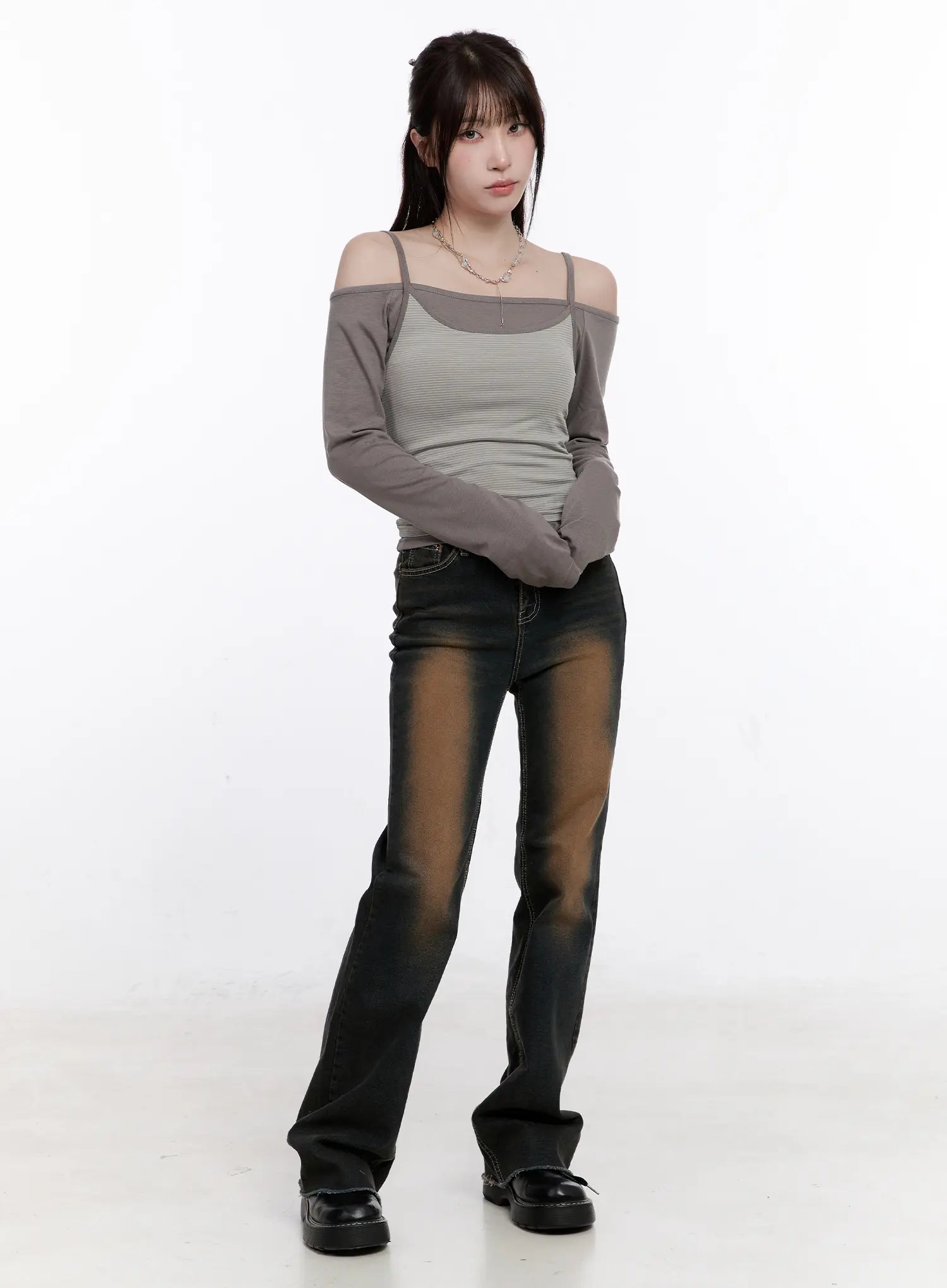 Dalia Vintage Washed Flare Jeans CO501