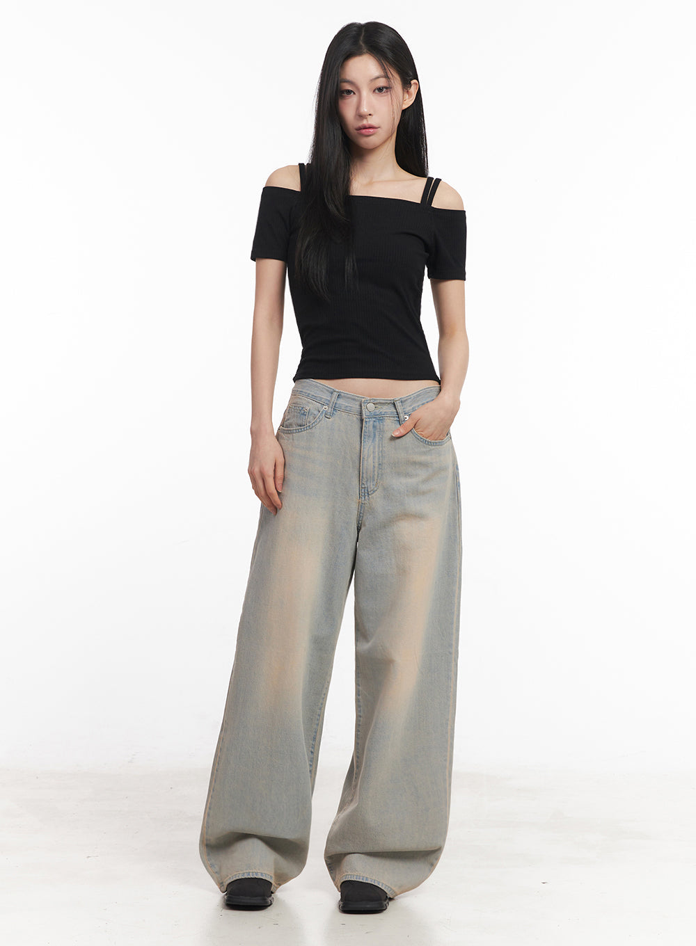 Mielle Washed Wide-Leg Jeans IY516