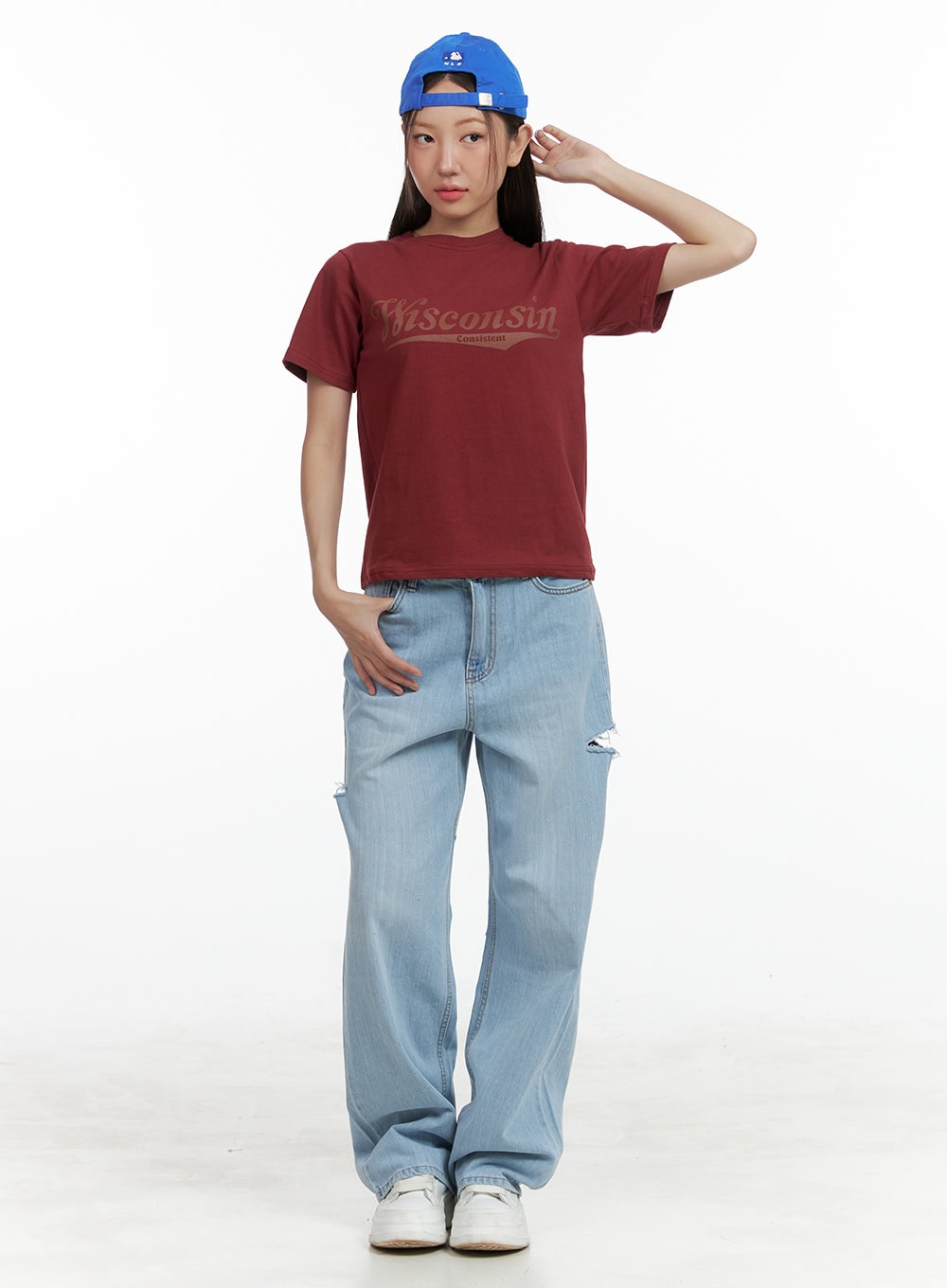 Graphic Short Sleeve Letter Top OL408