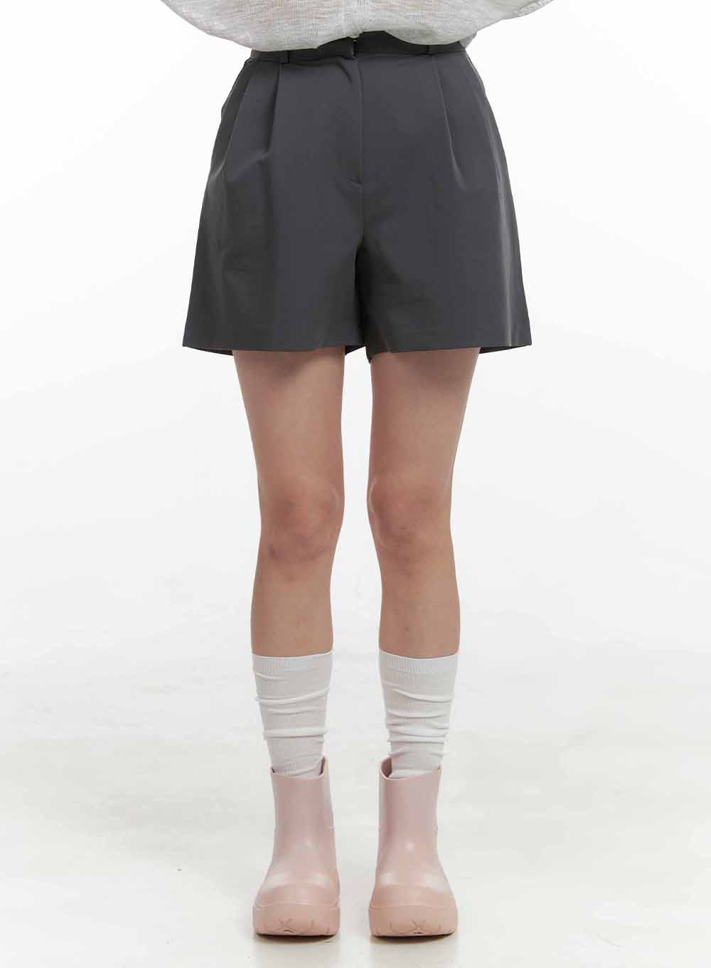 Solid Pintuck Short Slacks OL416