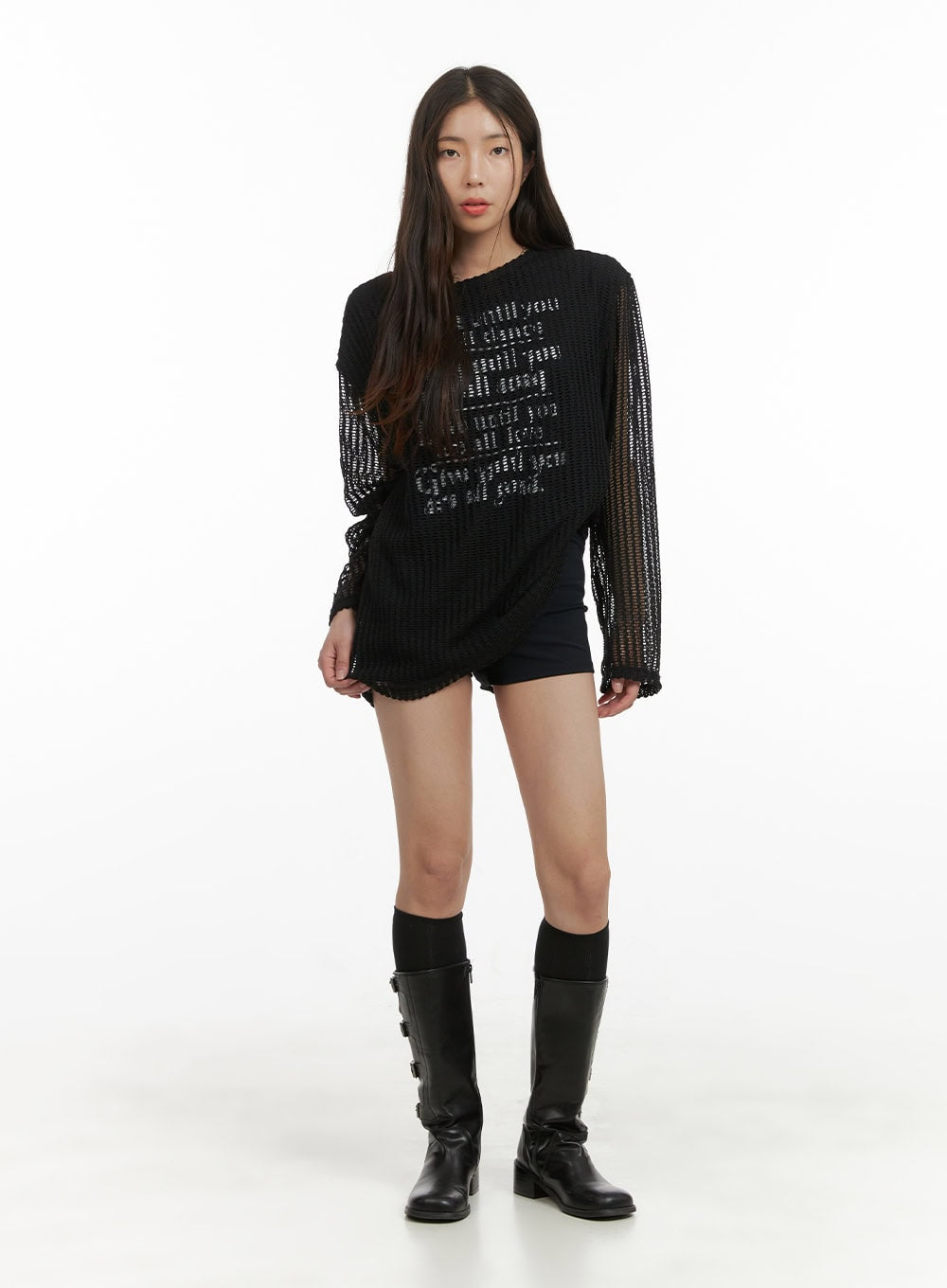 Hollow Out Graphic Sweater CY417