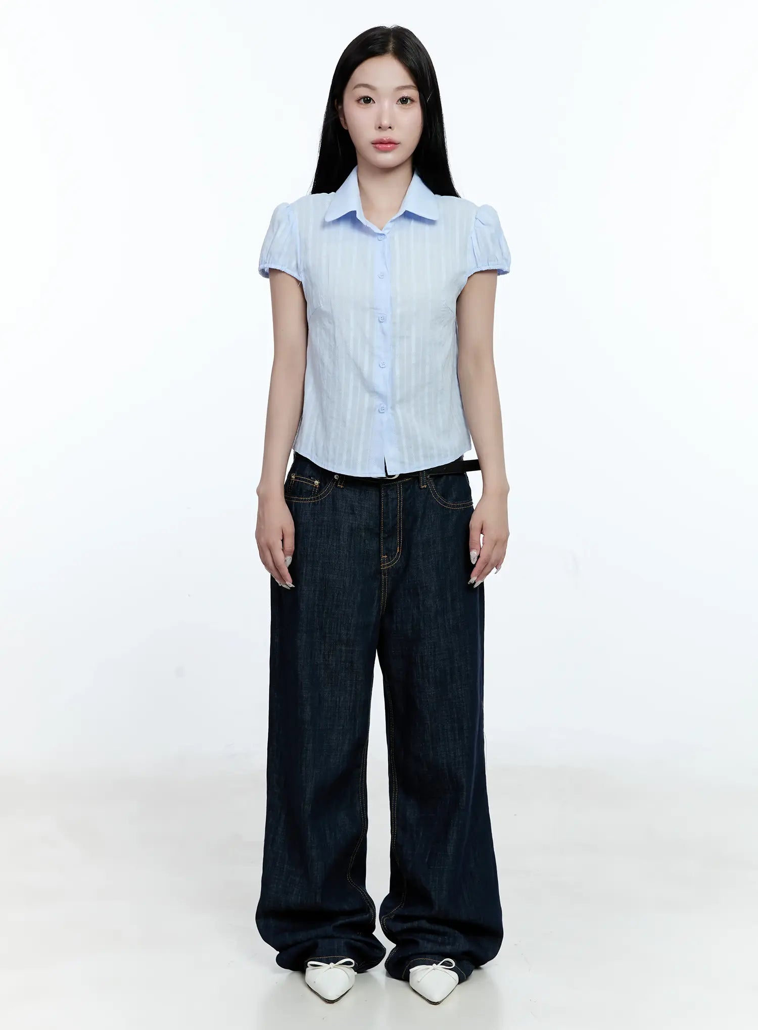 Nari No-Fade Wide-Leg Denim Jeans CG512