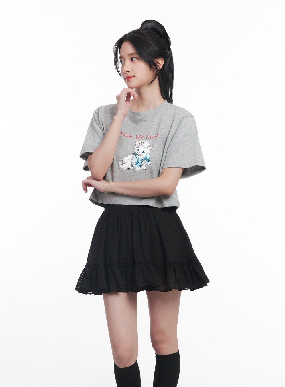 Casual Graphic Crop Top CY526