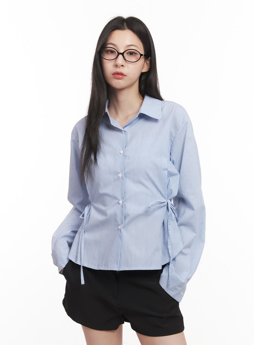 Stripe Strap Collared Shirt CM518