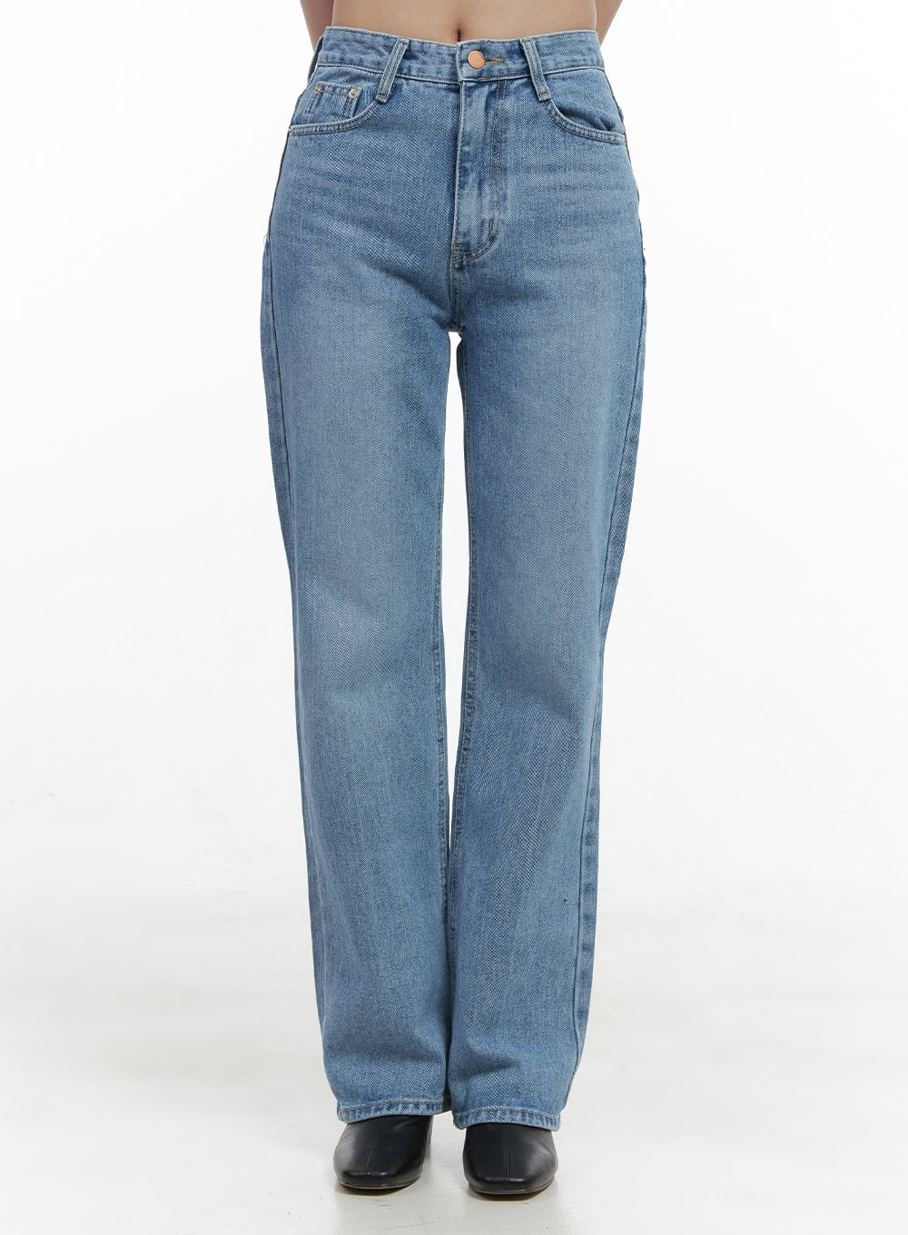 Blythe Vintage Wash Straight Leg Denim Jeans OS416