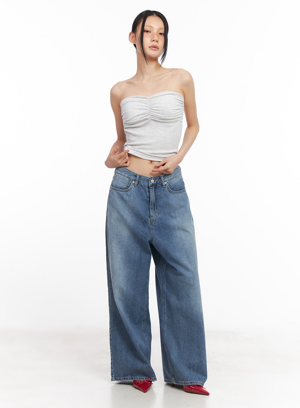 Shirring Padded Tube Top CY528