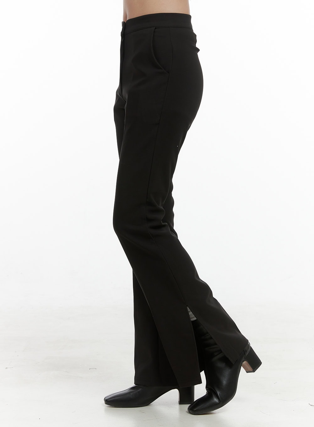 Streamline Fit Slit Poly Rayon Trousers OS416