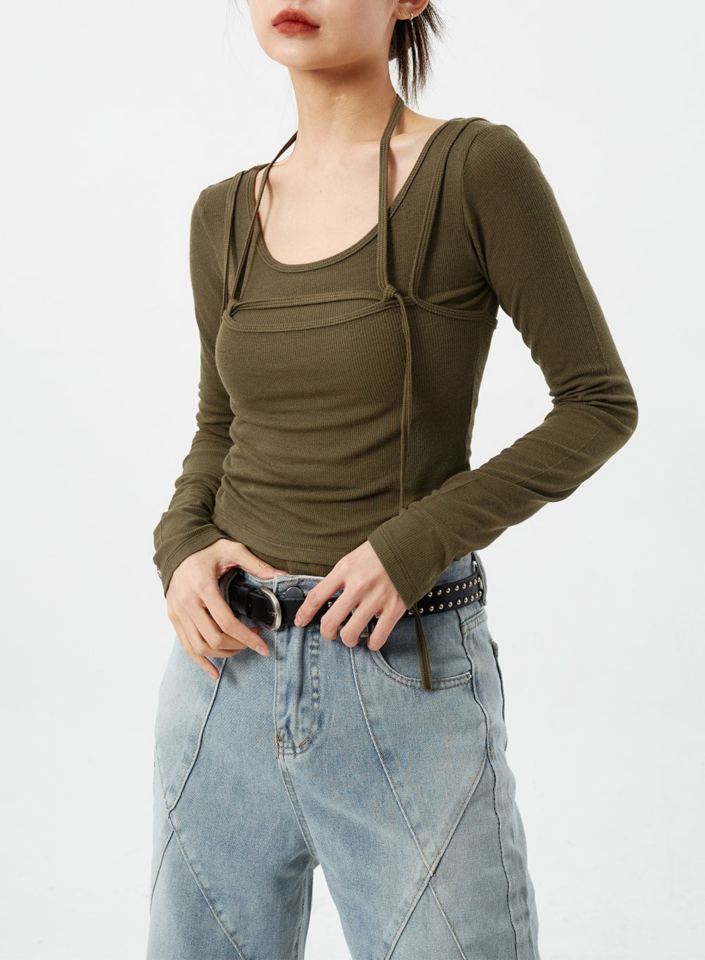 Layered Neck Strap Top CM307