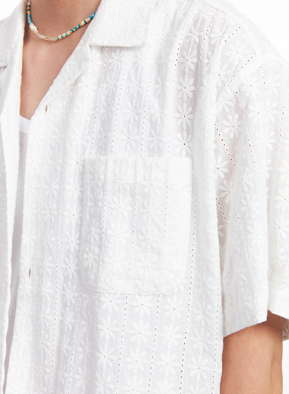 Men's Crochet Collared Shirt IU512