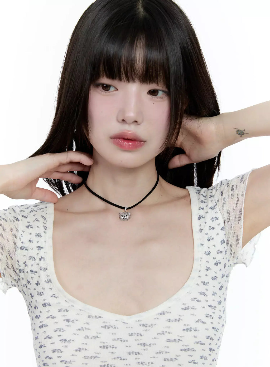 ACC Quede Teddy Bear Black Necklace IG507