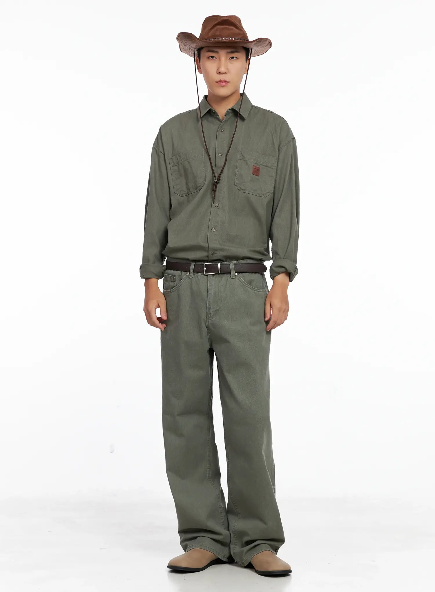 Men's Cozy Cotton Button-Up Shirt IG529