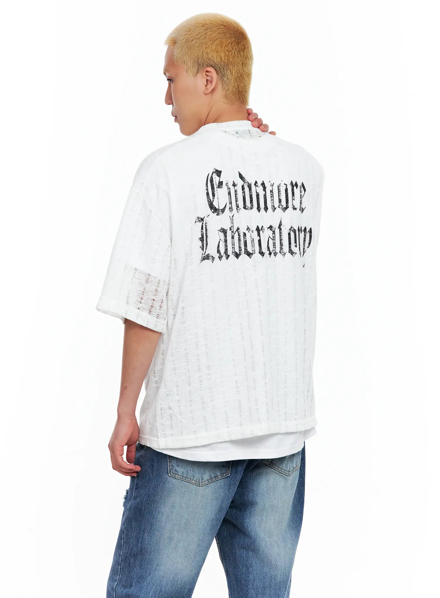 Men's Grunge Gothic Knit Tee IL514