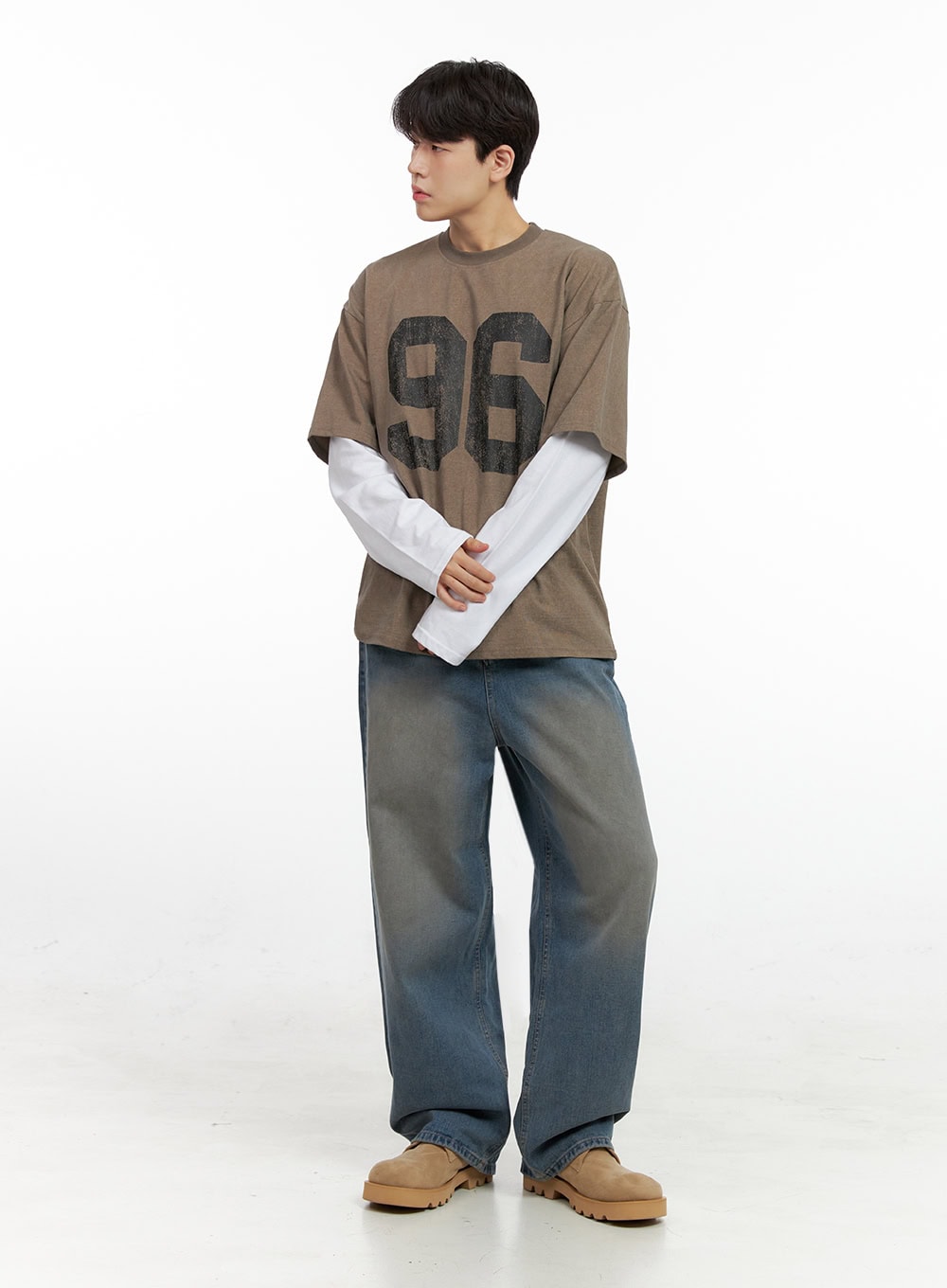 Men's Oversize Fit Round Neck Cotton Tee IN422