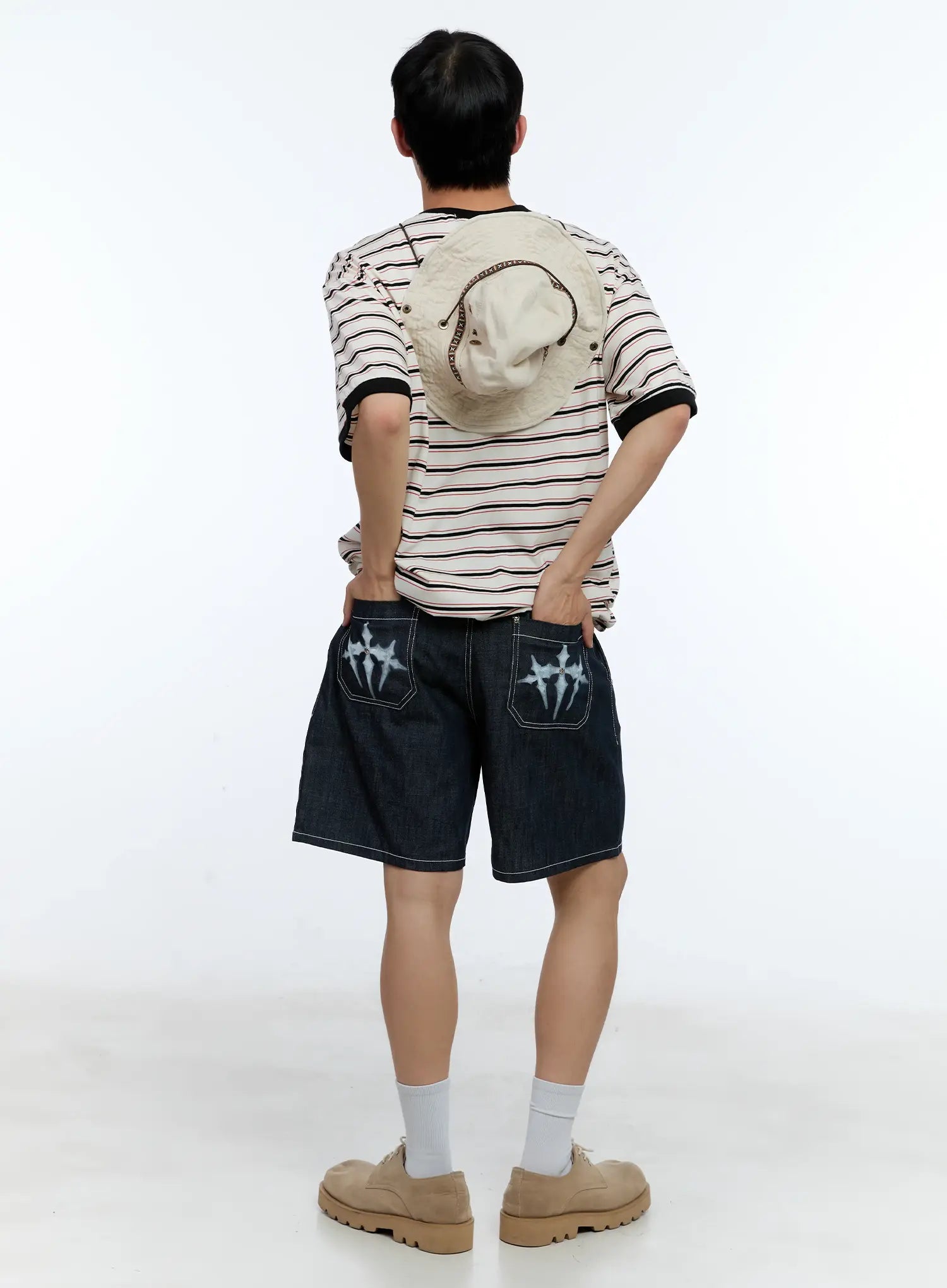 Men's Pleated Denim Jorts IL517