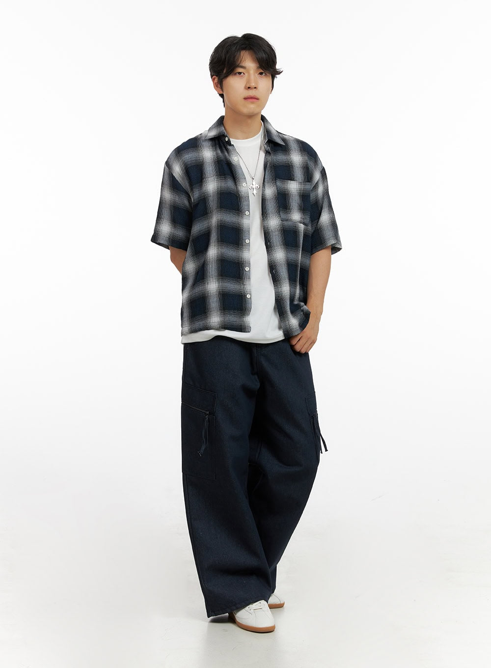 Men's Checkered Collar Shirt IG409