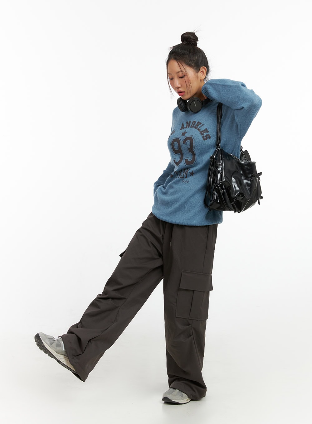 Cargo Pintuck Wide-Leg Pants IS402