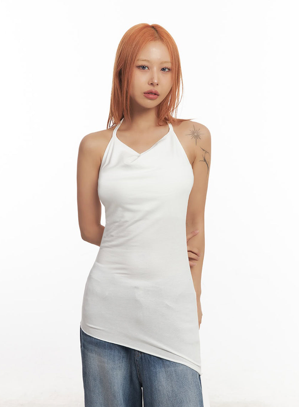 String Halter Long Cami Top IA517