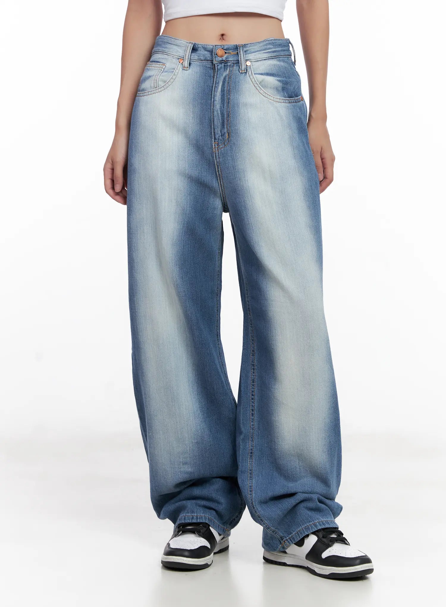 Yumi Washed Wide-Leg Denim Jeans CL521