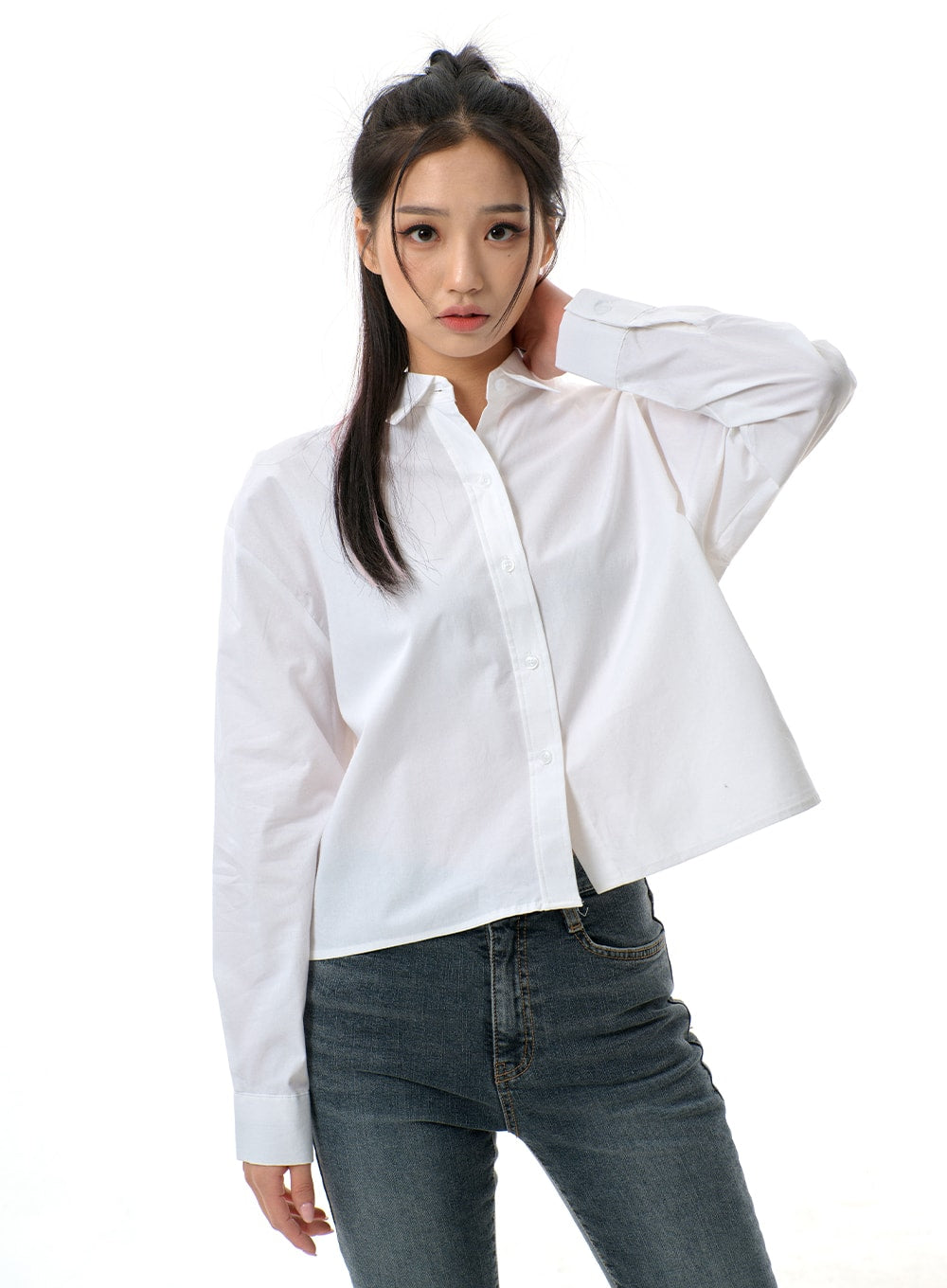 Cropped Button Shirt BJ313